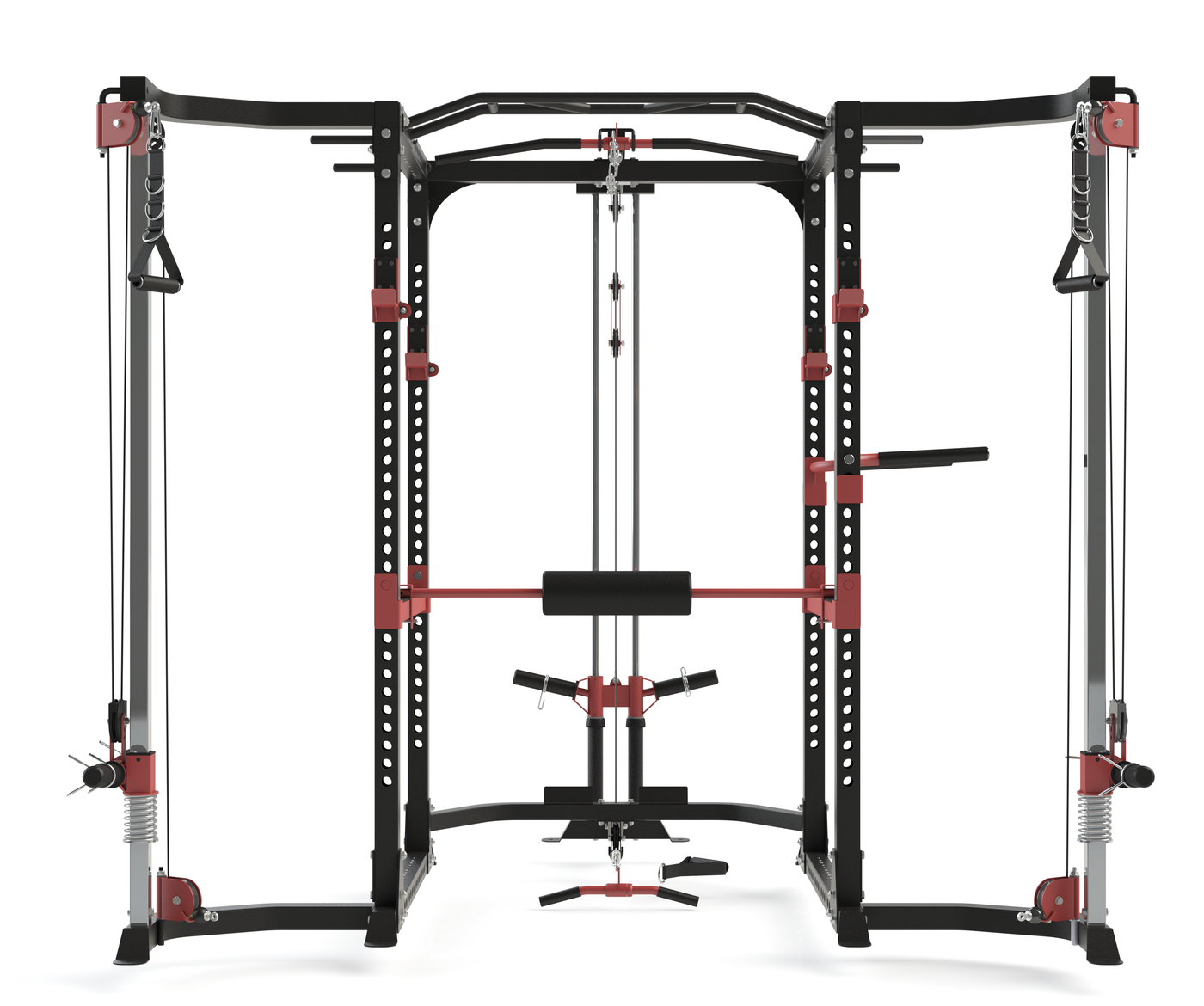Power Rack Cage Lat Attachment Cable Cross Over Dips Range of