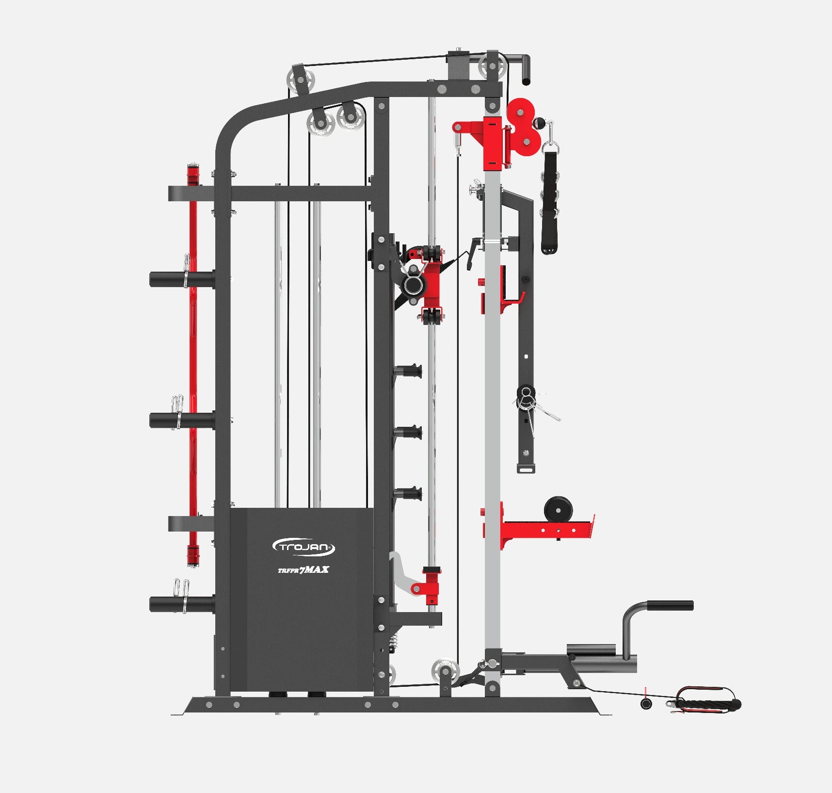Smith Machine Functional Trainer FPR7MAX + 2 X 72 Kg Stacks | Leg Press + Lat Pull Down & Seat Attachment