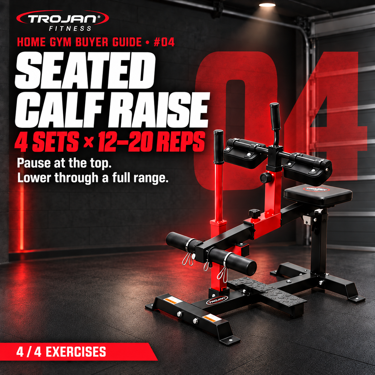 Leg Press 45°Hack Squat + Seated Calf Raise + Reverse Hyper Ext Bench