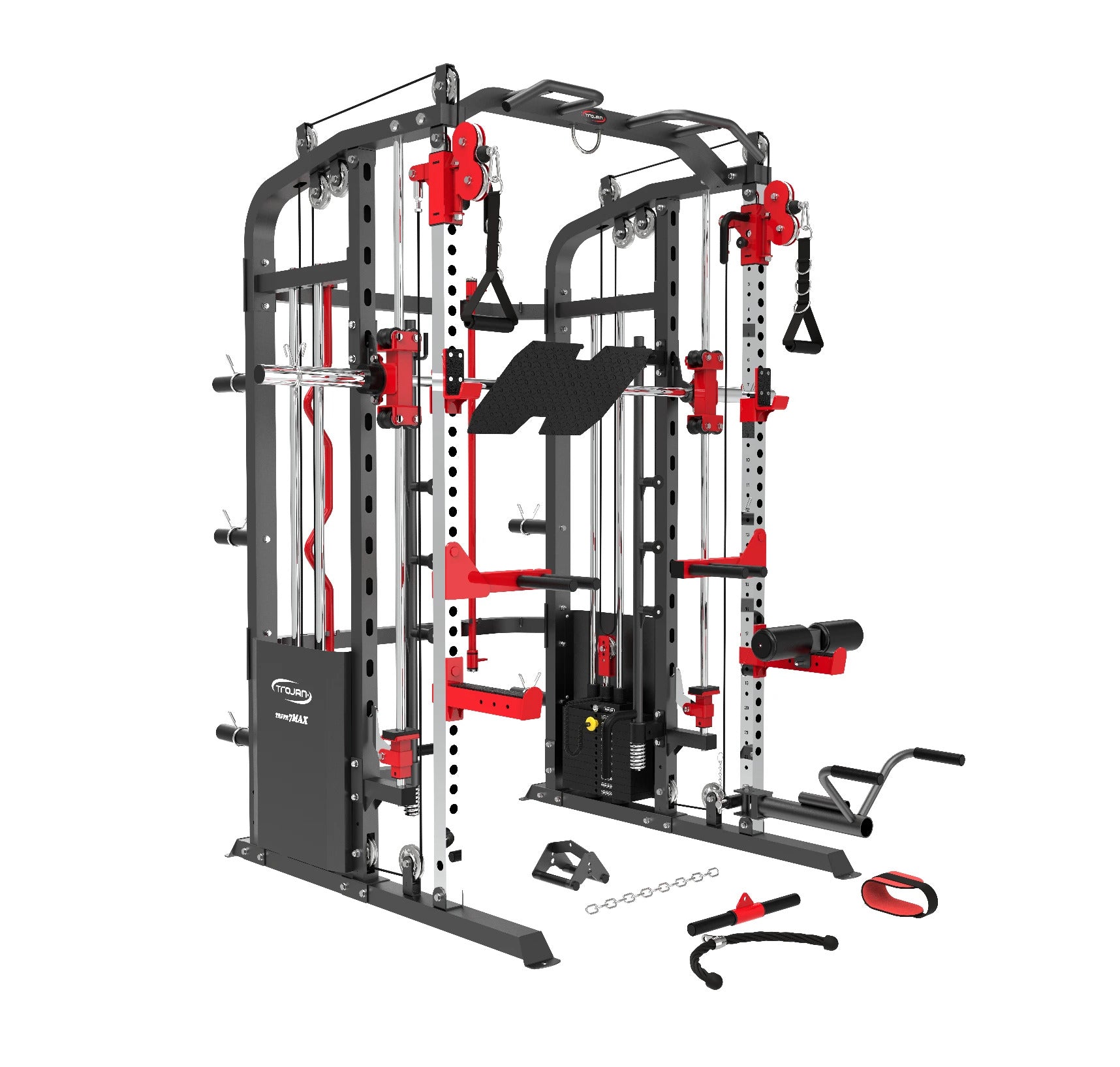 Smith Machine Functional Trainer FPR7MAX + 2 X 72 Kg Stacks | Leg Press + Lat Pull Down & Seat Attachment