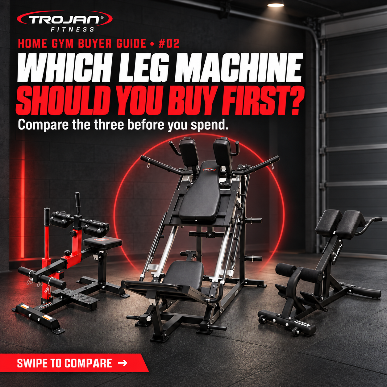 Leg Press 45°Hack Squat + Seated Calf Raise + Reverse Hyper Ext Bench