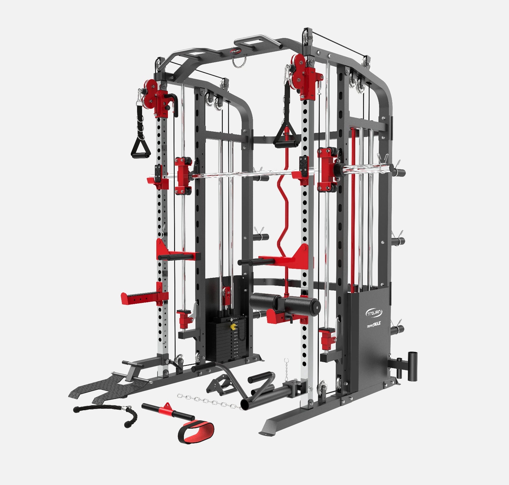 Smith Machine Functional Trainer FPR7MAX + 2 X 72 Kg Stacks | Leg Press + Lat Pull Down & Seat Attachment