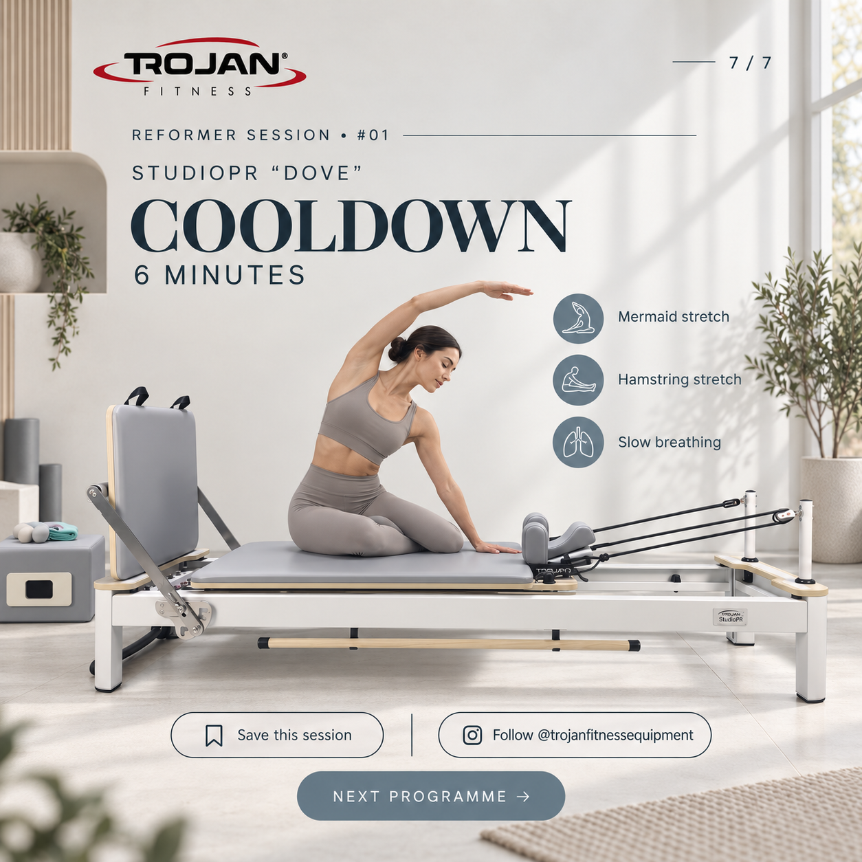 Trojan StudioPR Dove Grey  Aluminium Reformer Inc Box & Jump Board