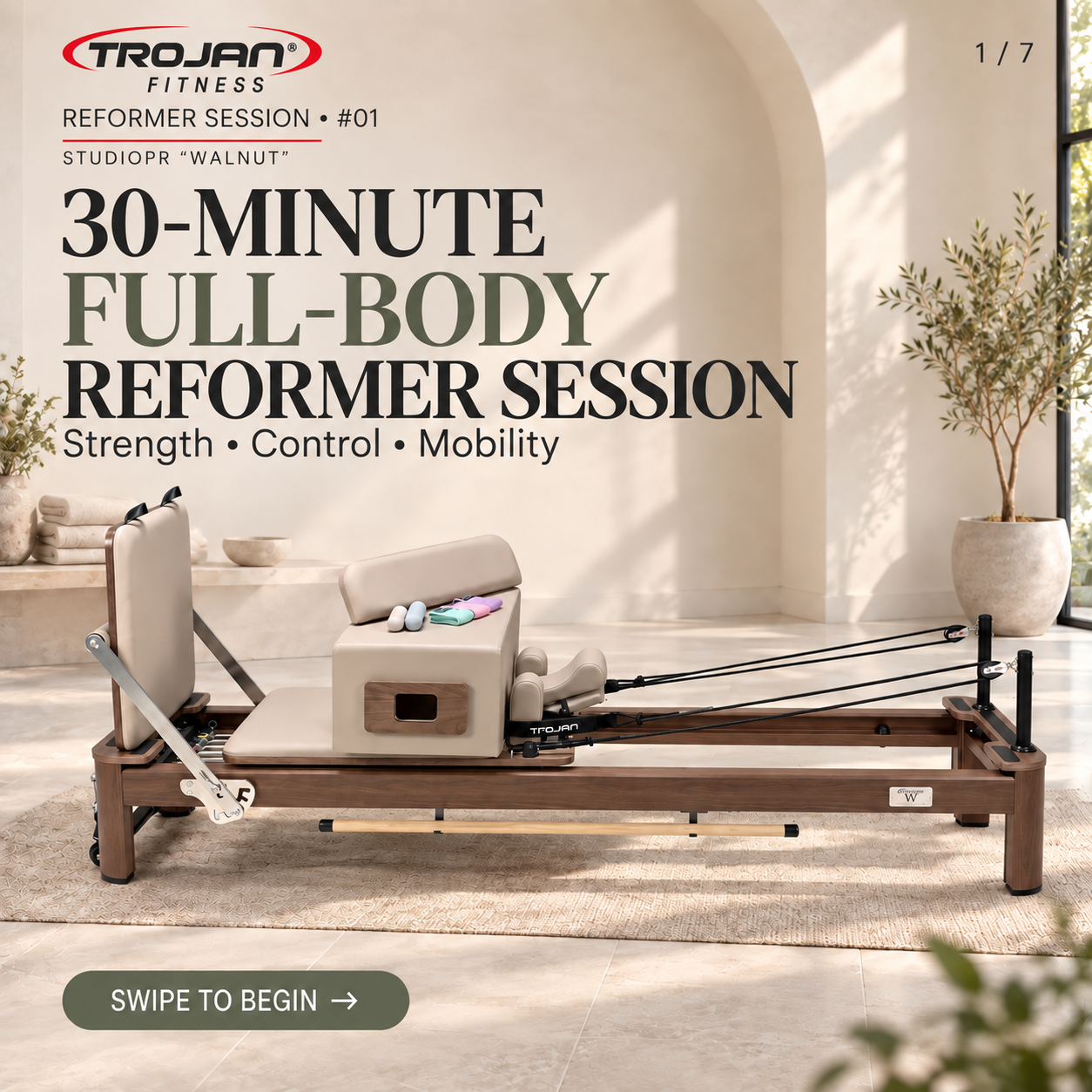 Trojan StudioPR " Walnutt " Premium Aluminium Reformer Inc Box & Jump Board