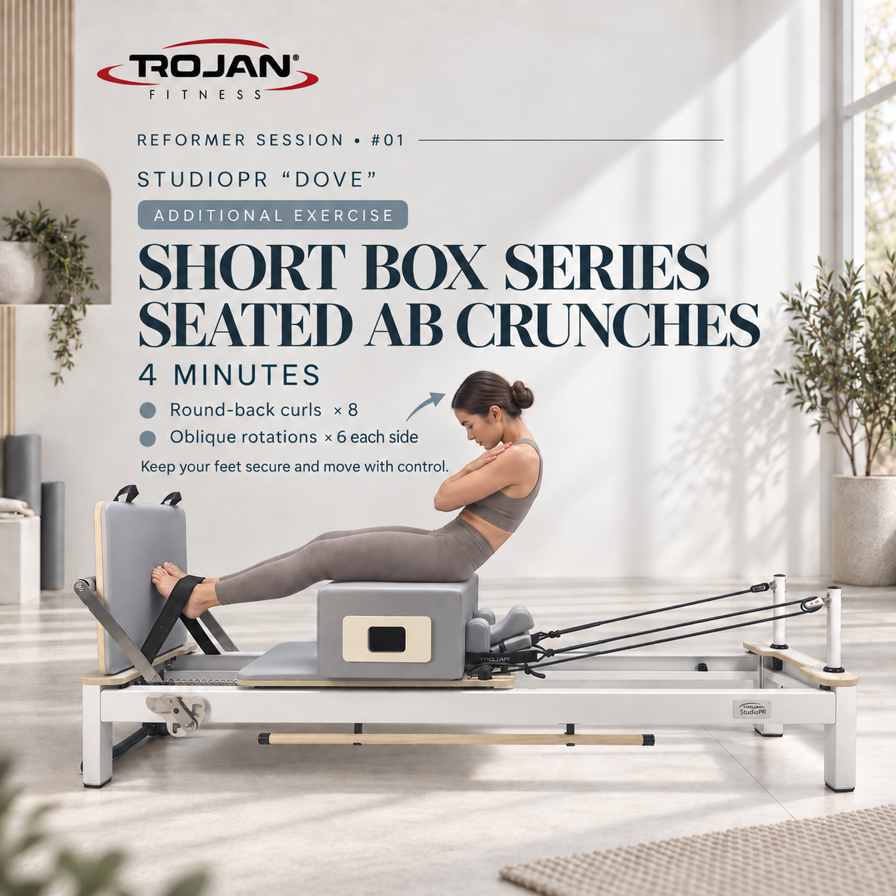 Trojan StudioPR Dove Grey  Aluminium Reformer Inc Box & Jump Board