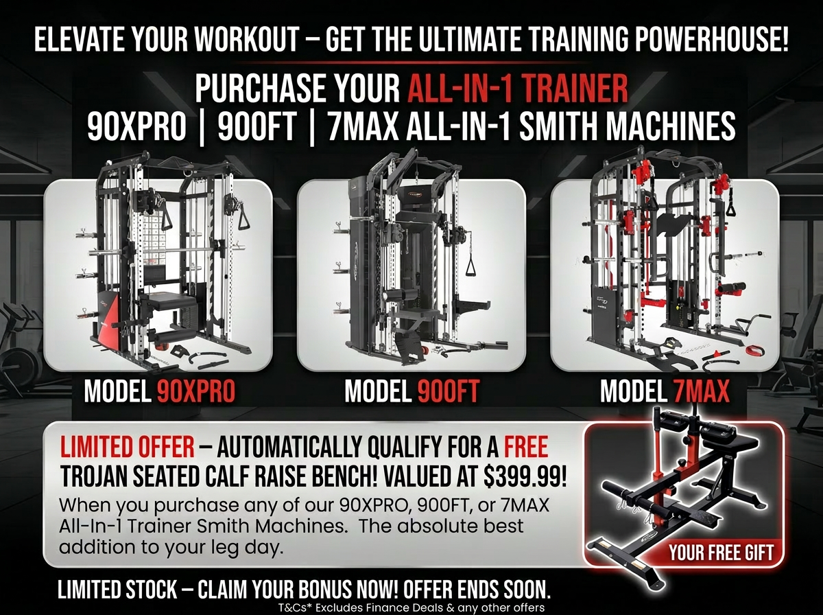 Smith Machine Functional Trainer FPR7MAX + 2 X 72 Kg Weight Stacks + Leg Press Attachment PAK2