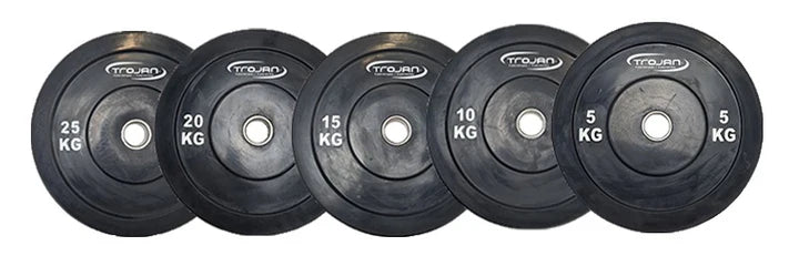 Trojan TRFSR Folding Squat Rack | TRFID350 Bench | 150 Kg Bumper Olympic Plates + 20 Kg Bar Pak