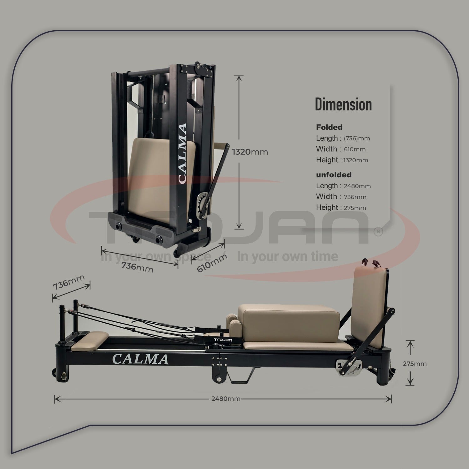 Trojan " Calma " GREEN Folding Aluminium Reformer Inc Box & Jump Board * NEW *