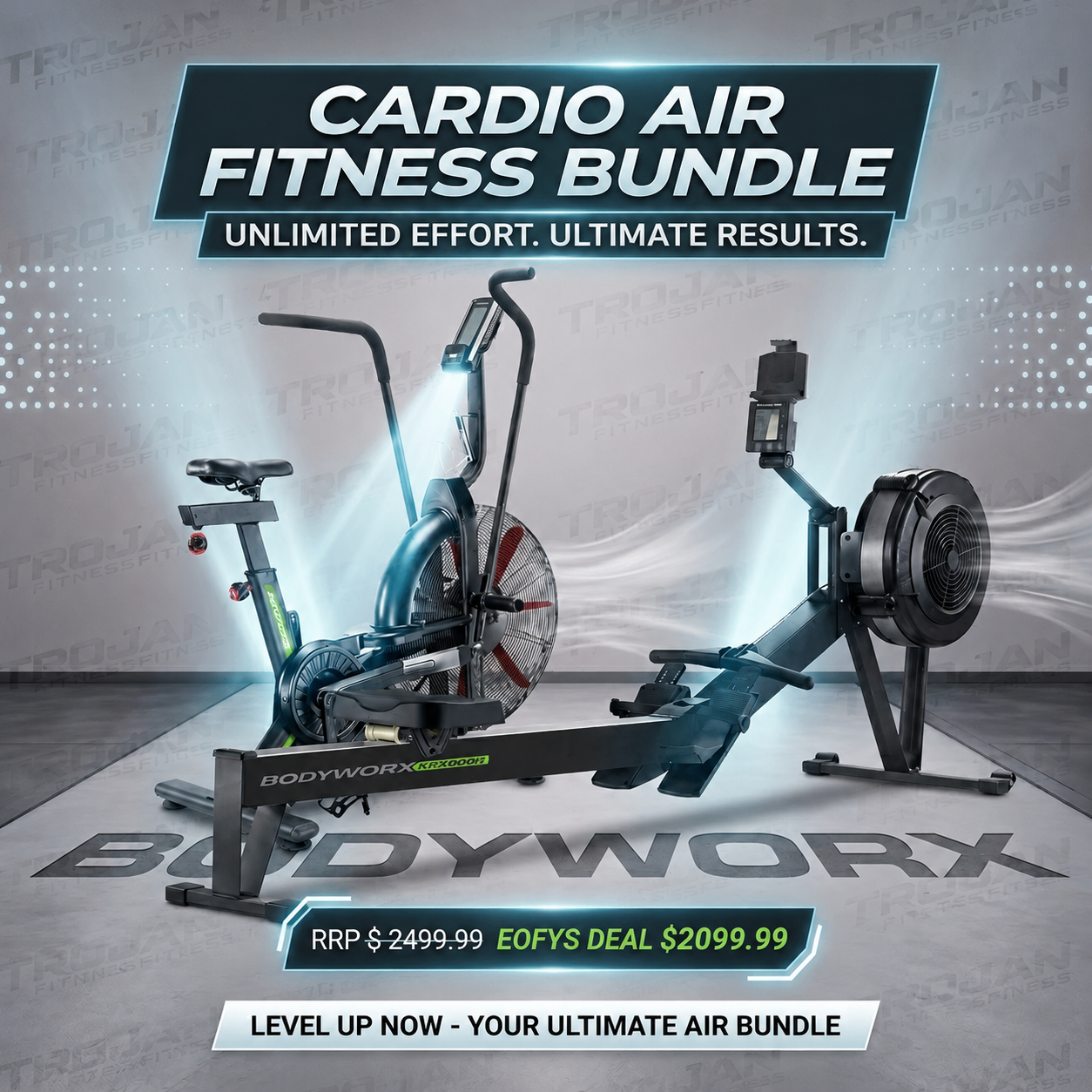Bodyworx KRX6080 Air Rower Air Bike Bundle