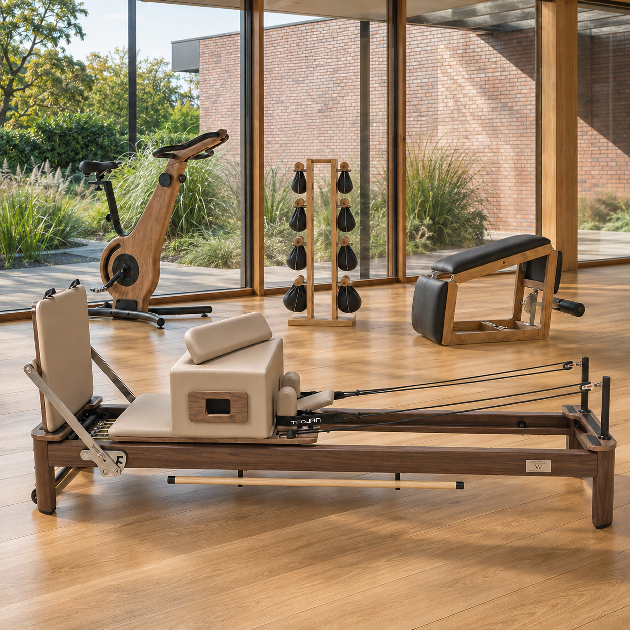 Trojan Luxury " Walnut " Home Wellness Package | Pilates, Cardio & Strength