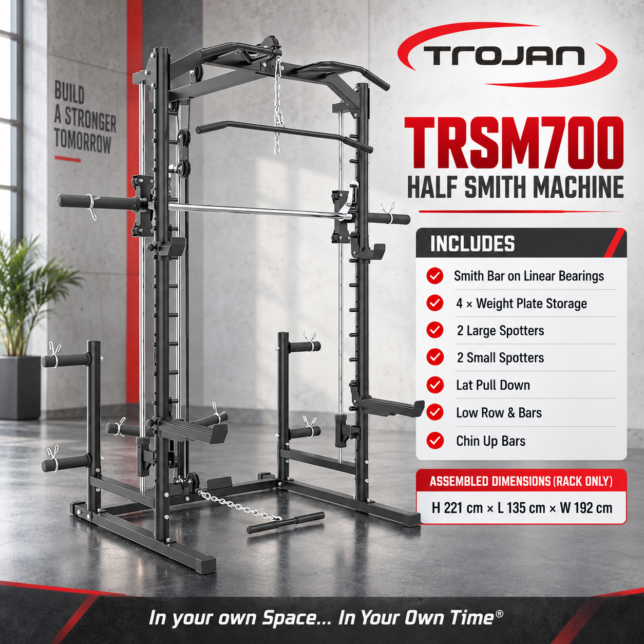 Trojan TRSM700 Half Smith + Lat Pull Down Low Row