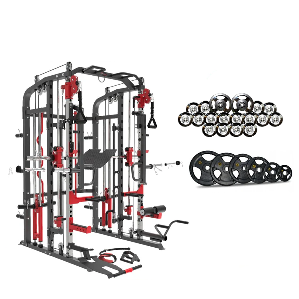 FPR70LP Functional Trainer Smith Rack + Leg Press + Jammer Arms + 80kg Plates