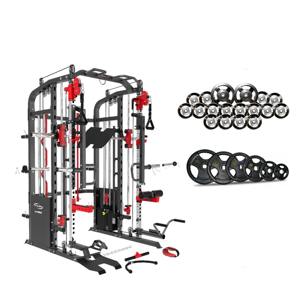 FPR7MAX Smith Trainer + 2x72 Kg Stacks, Leg Press, Jammer Arms & 80 Kg Plates