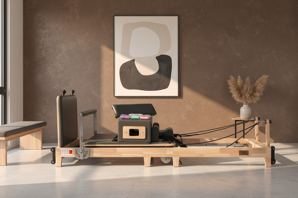 Trojan Green Home Oak Foldable Pilates Reformer – Smart Fitness Value New