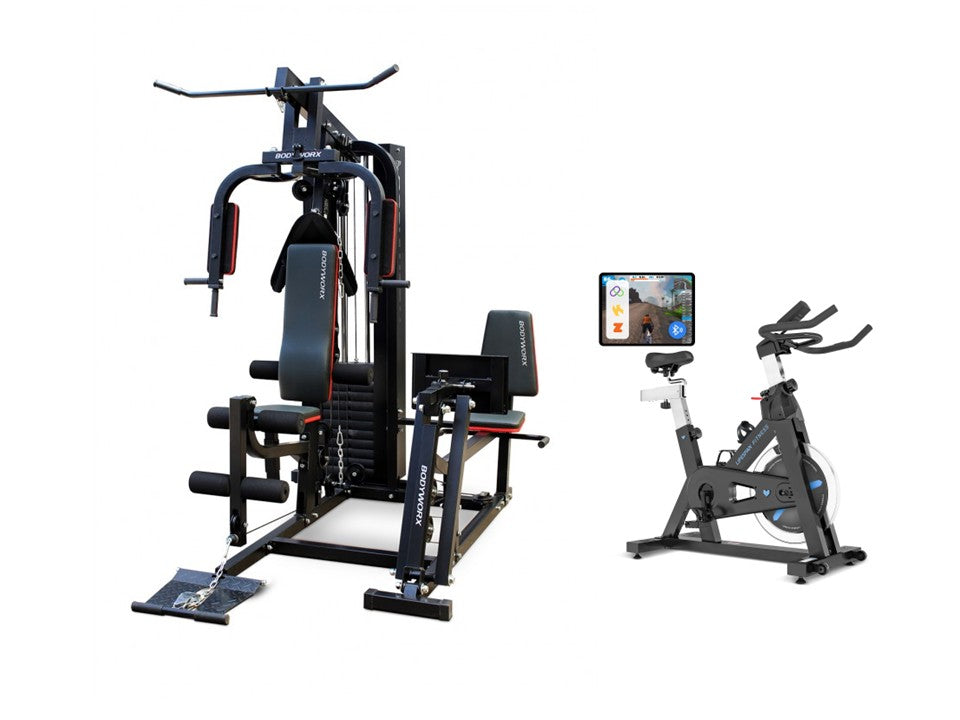 Home Gym with Leg Press BodyWorx LBX900LP & SP460 Bike