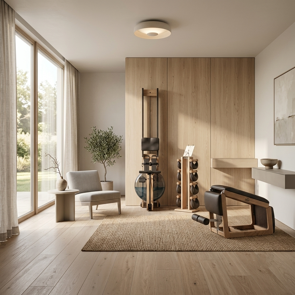 Water Rower Oak & Swing Bell Tower Set + Tria Bench