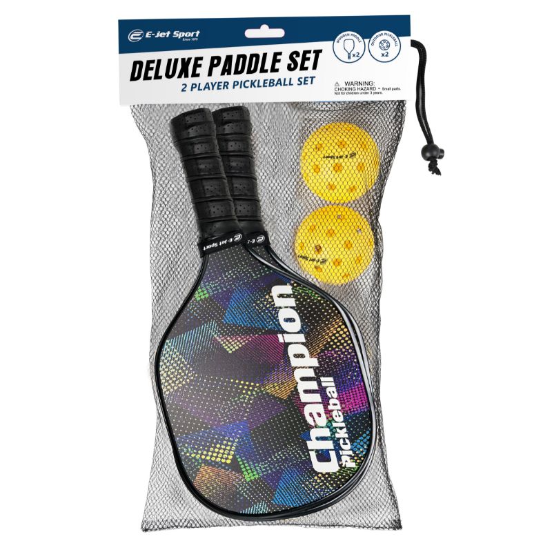 E-JET SPORT PICKLEBALL 2 PLAYER WOODEN SET - DELUXE