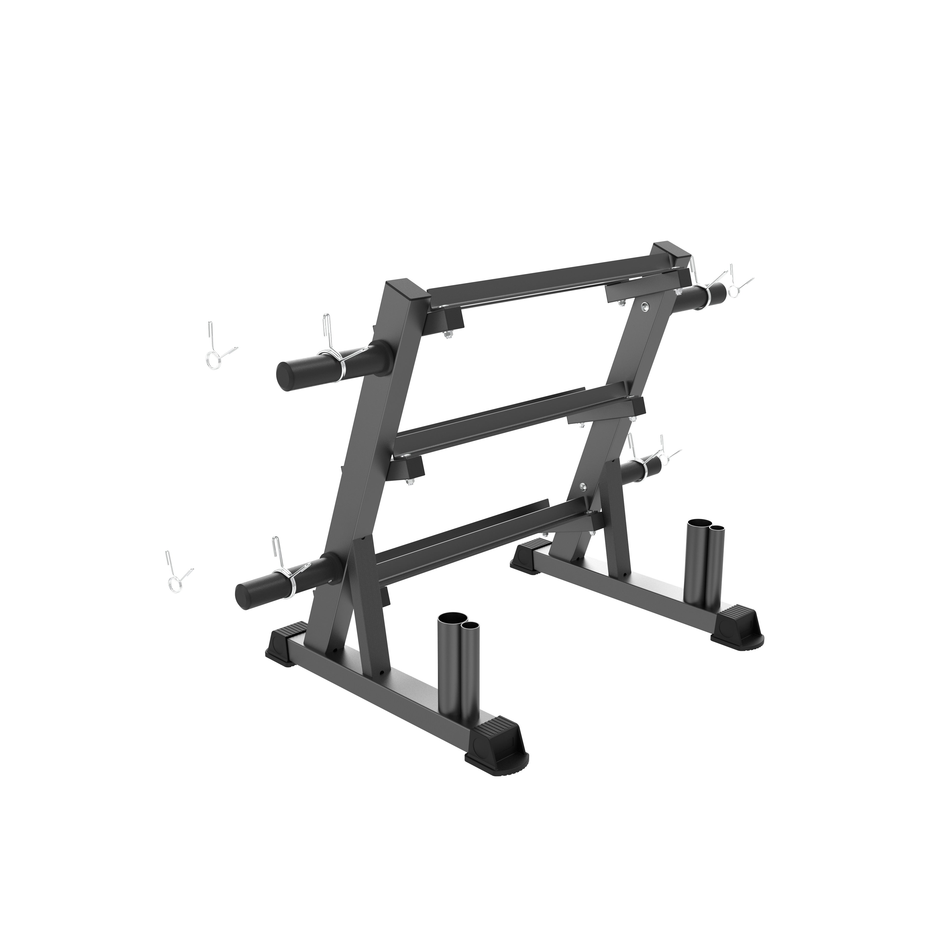 Dumbbell Rack 3 Tiers Inc Weight & Barbell Storage
