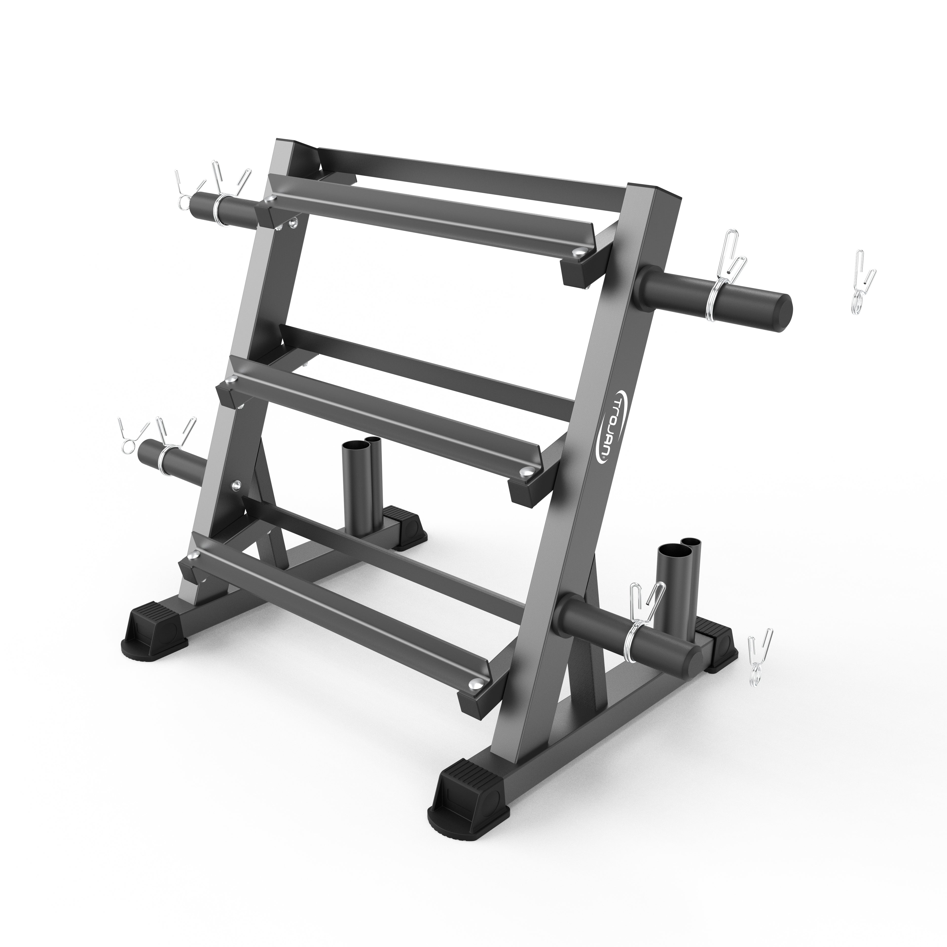 Dumbbell Rack 3 Tiers + 145 Kg Rubber Hex D/Bells