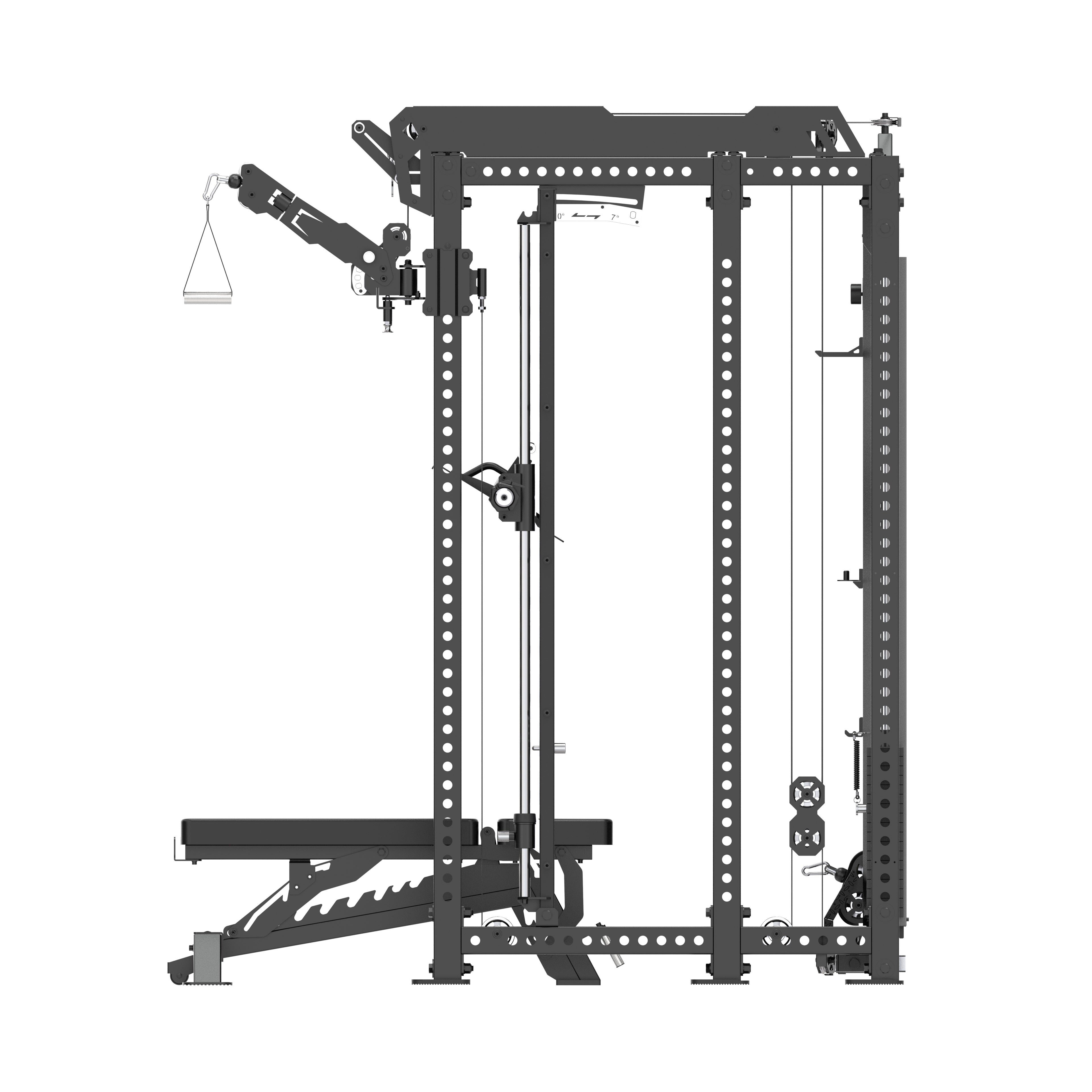 TRSM-SX1 ELITE Power Rack Smith Machine & Functional Trainer | Dual 90kg Stacks | 1:1 - 2:1 Cable Ratio + FREE Bench