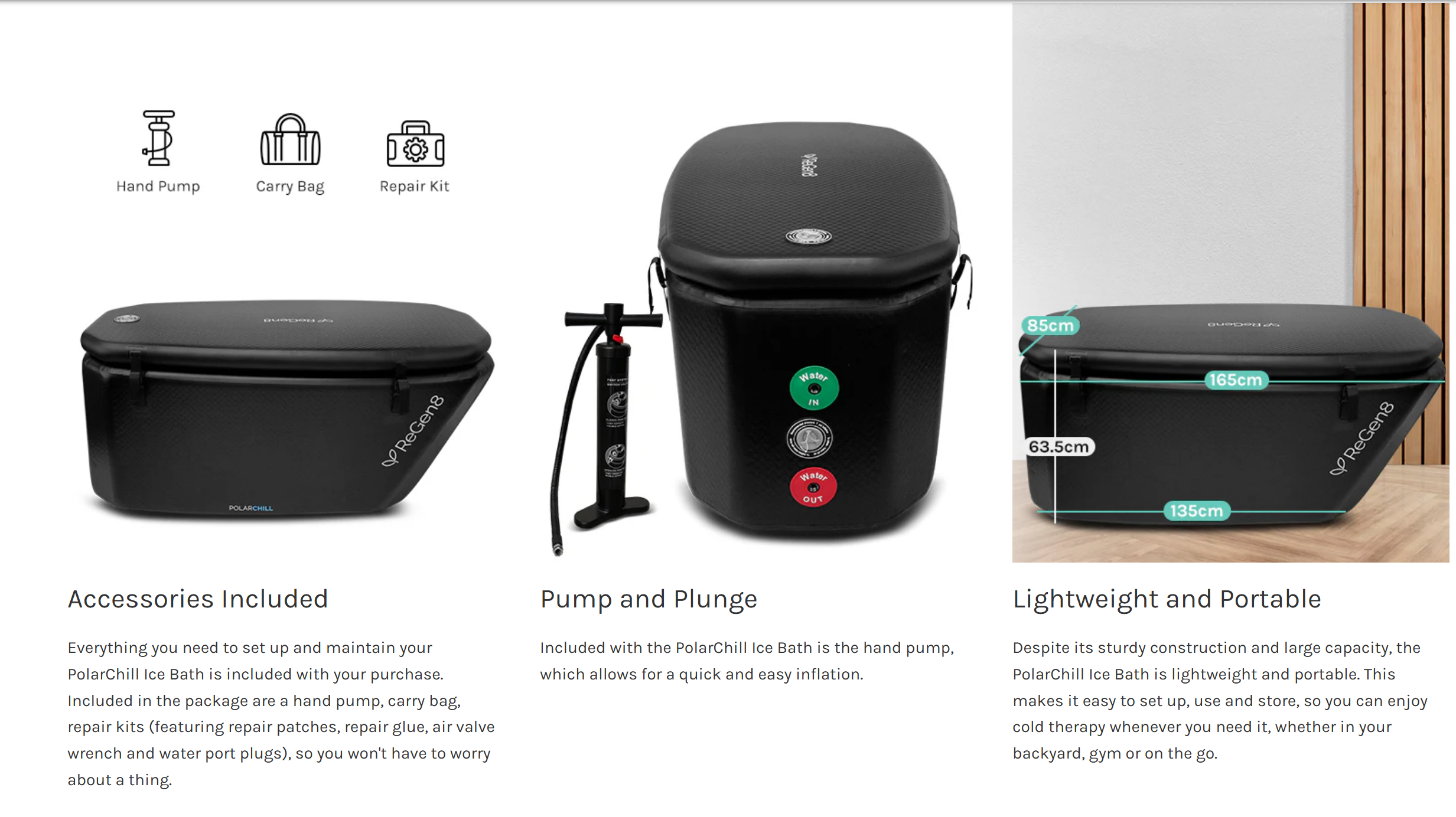 Regen8 PolarChill Cold Plunge Ice Bath with T2 Chiller Unit