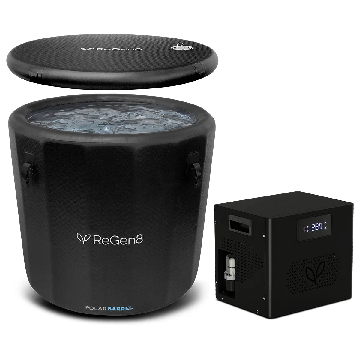 Regen8 PolarBarrel Cold Plunge Ice Bath with T1S Chiller Unit