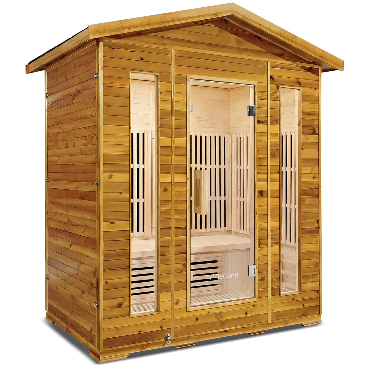ReGen8 Quadro Outdoor - 4 Person 2920W Infrared Sauna Natural