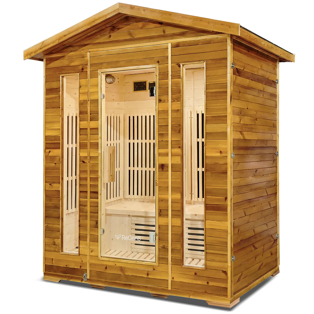 ReGen8 Quadro Outdoor - 4 Person 2920W Infrared Sauna Natural