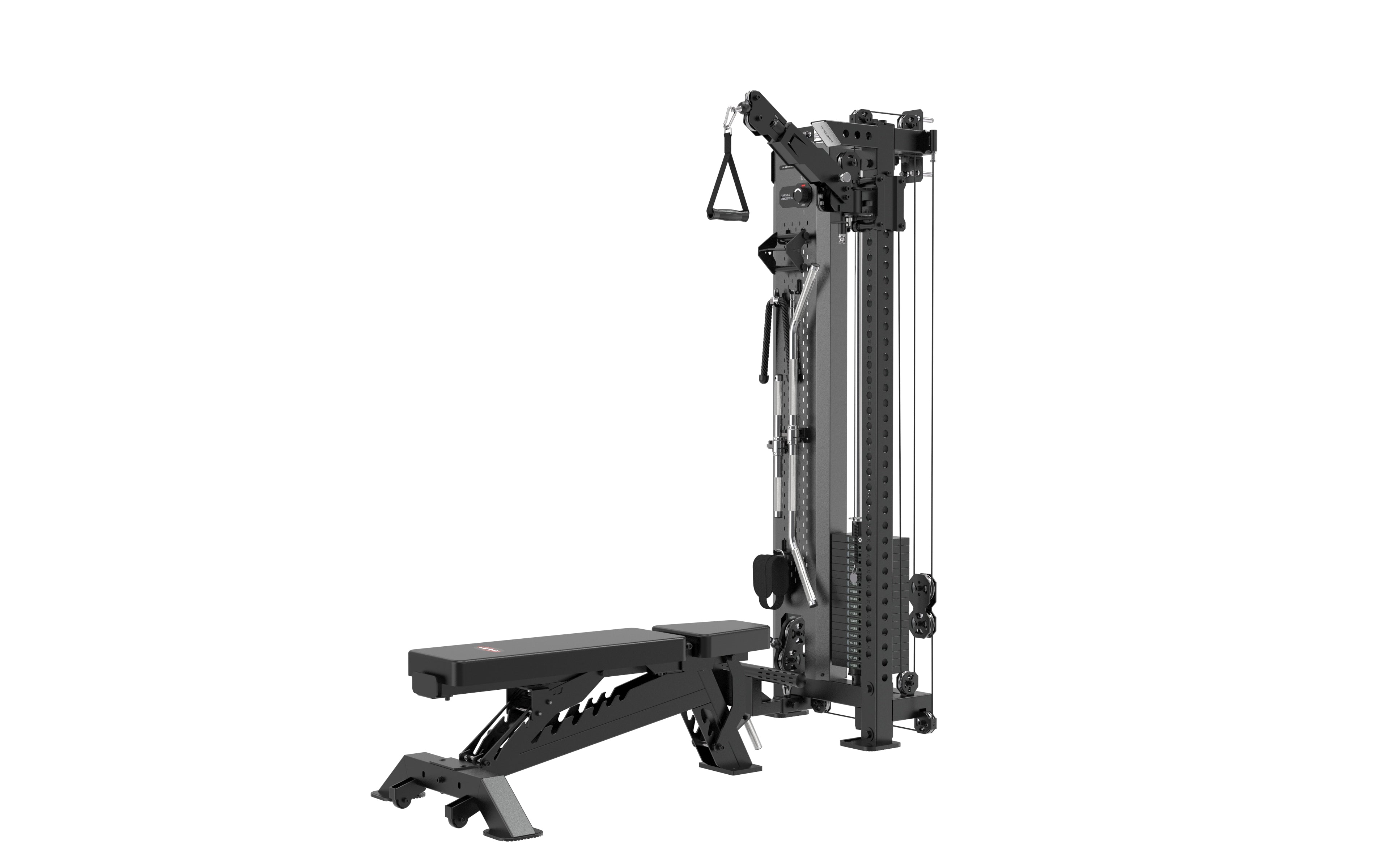 TRCFT-X1 ELITE Functional Trainer + SX1 Bench | Wall-Mount | 90kg Stack | 1:1–2:1 Ratio
