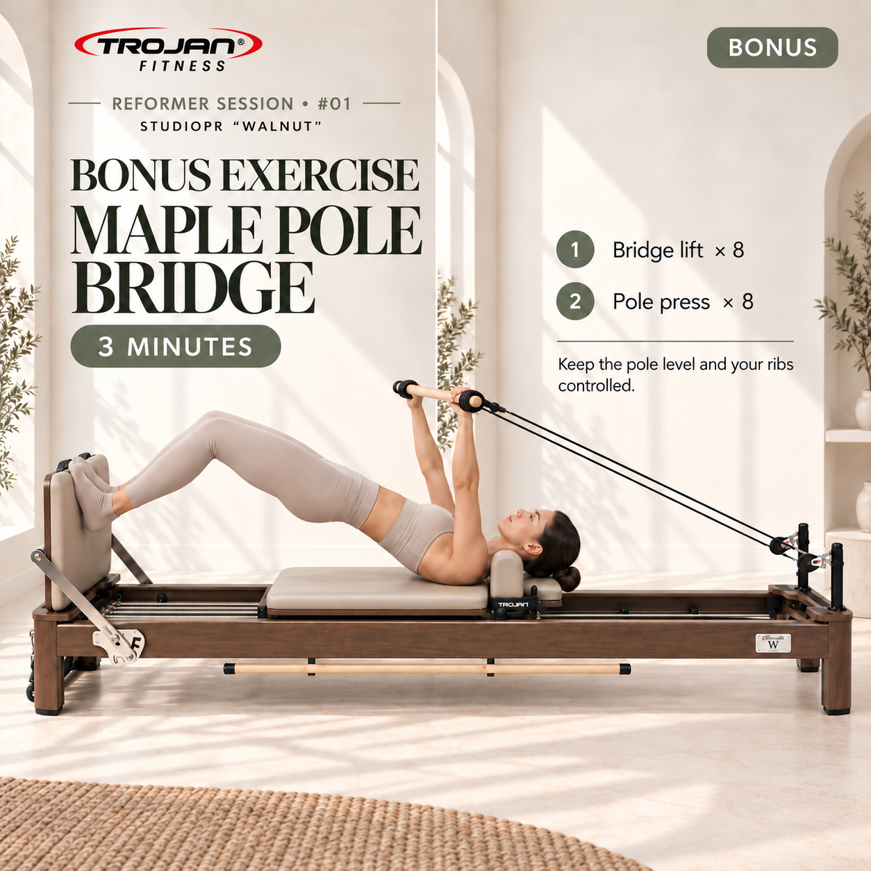 Trojan StudioPR " Walnutt " Premium Aluminium Reformer Inc Box & Jump Board