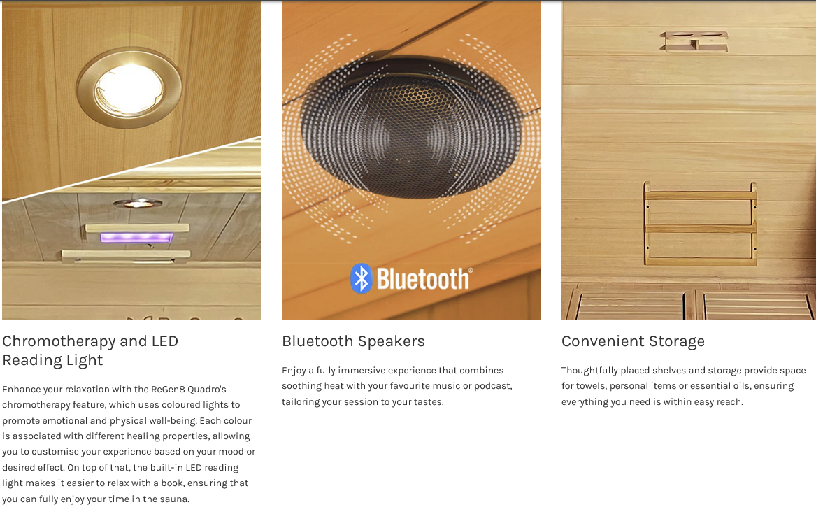 ReGen8 Quadro - 4 Person 2640W Infrared Sauna