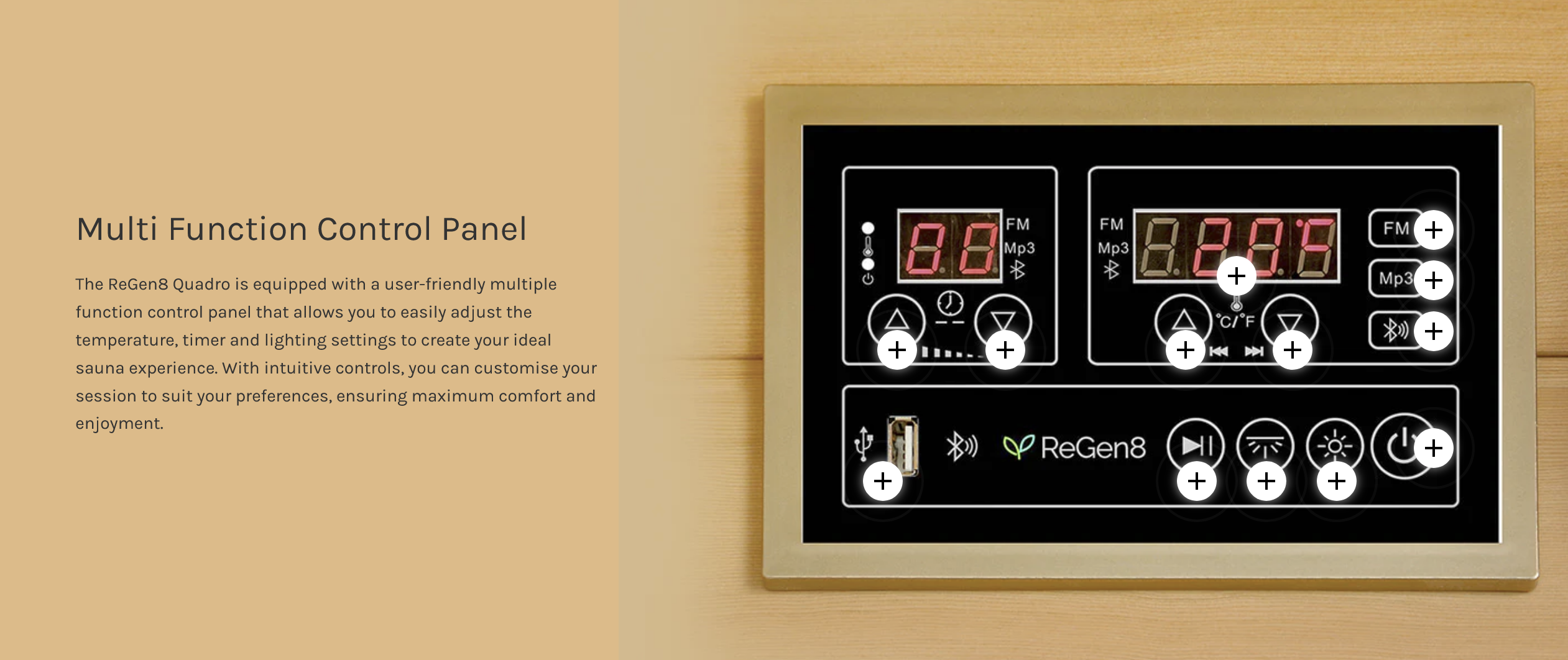 ReGen8 Quadro - 4 Person 2640W Infrared Sauna