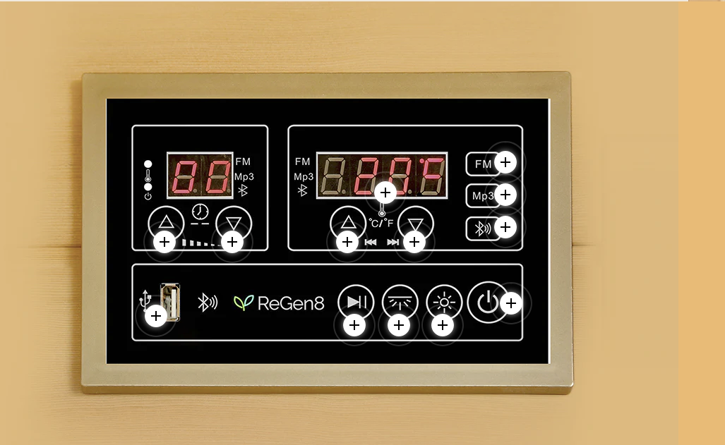 ReGen8 Quadro Corner - 4 Person 2640W Infrared Sauna