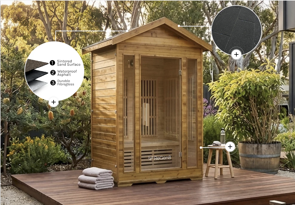 ReGen8 Duo Outdoor - 2 Person 2200W Infrared Sauna Natural