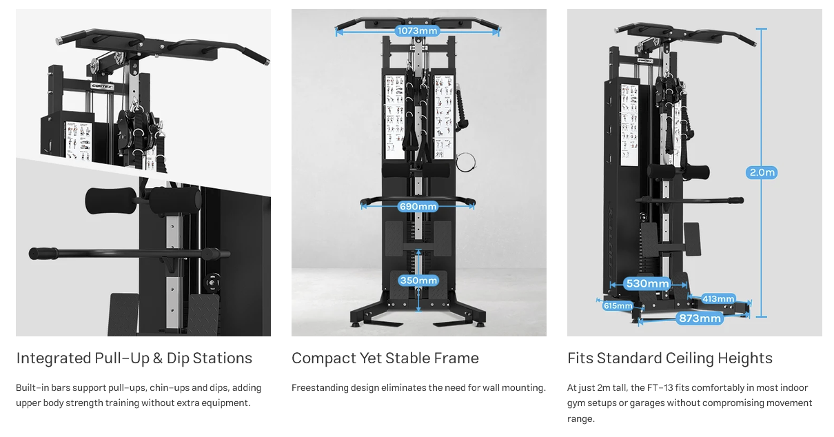 CORTEX FT-13 Pro Lat Pulldown / Seated Row Functional Trainer Cable Machine 100kg