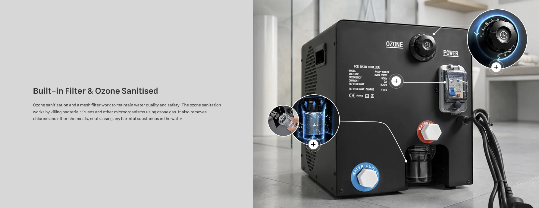 Regen8 470L PolarChill Cold Plunge Ice Bath with T2S Chiller Unit