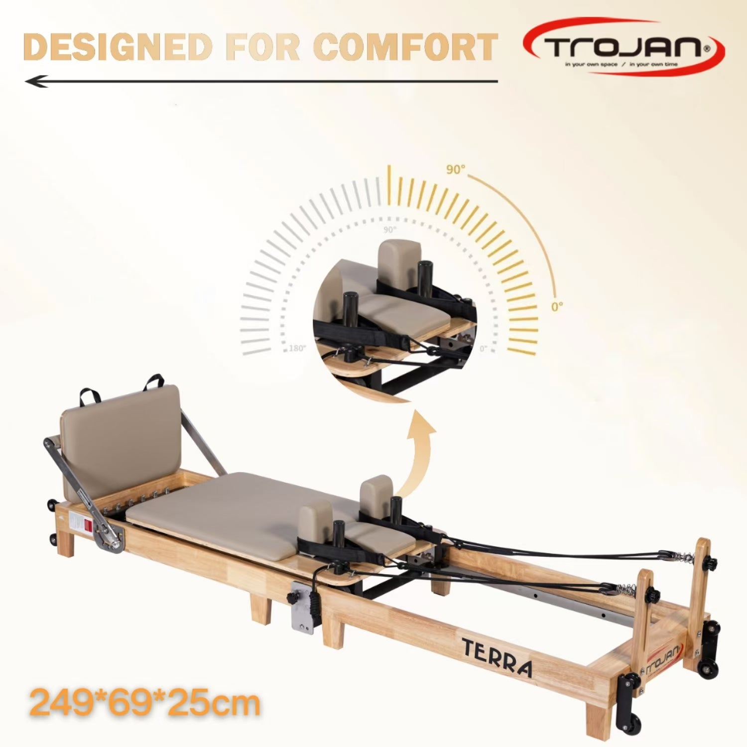Trojan TERRA GREEN Oak Folding Reformer Inc Box & Jump Board * NEW *