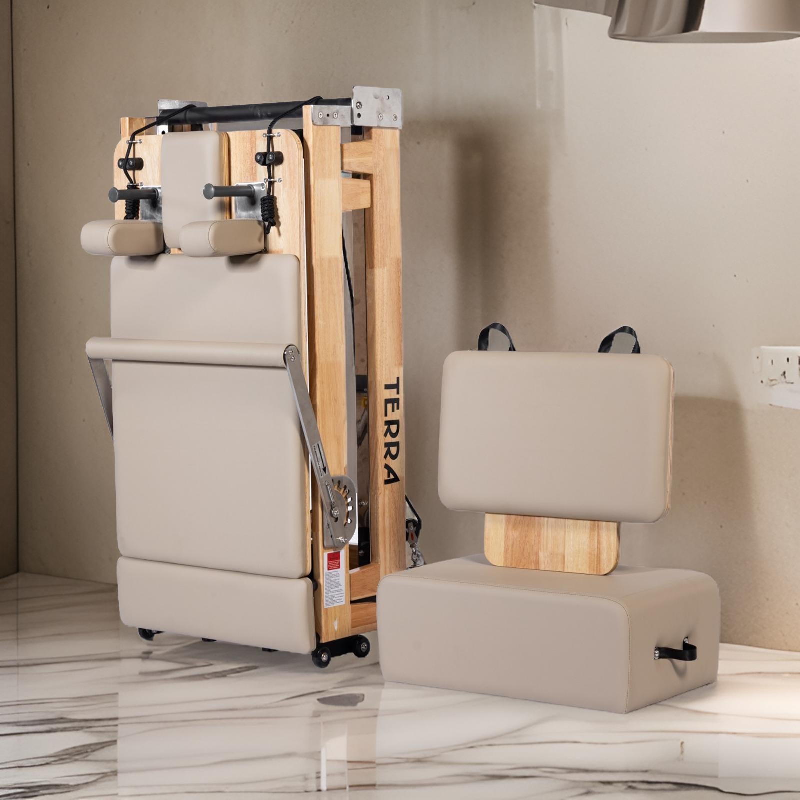 Trojan TERRA Beije Oak Folding Reformer Inc Box & Jump Board * NEW *