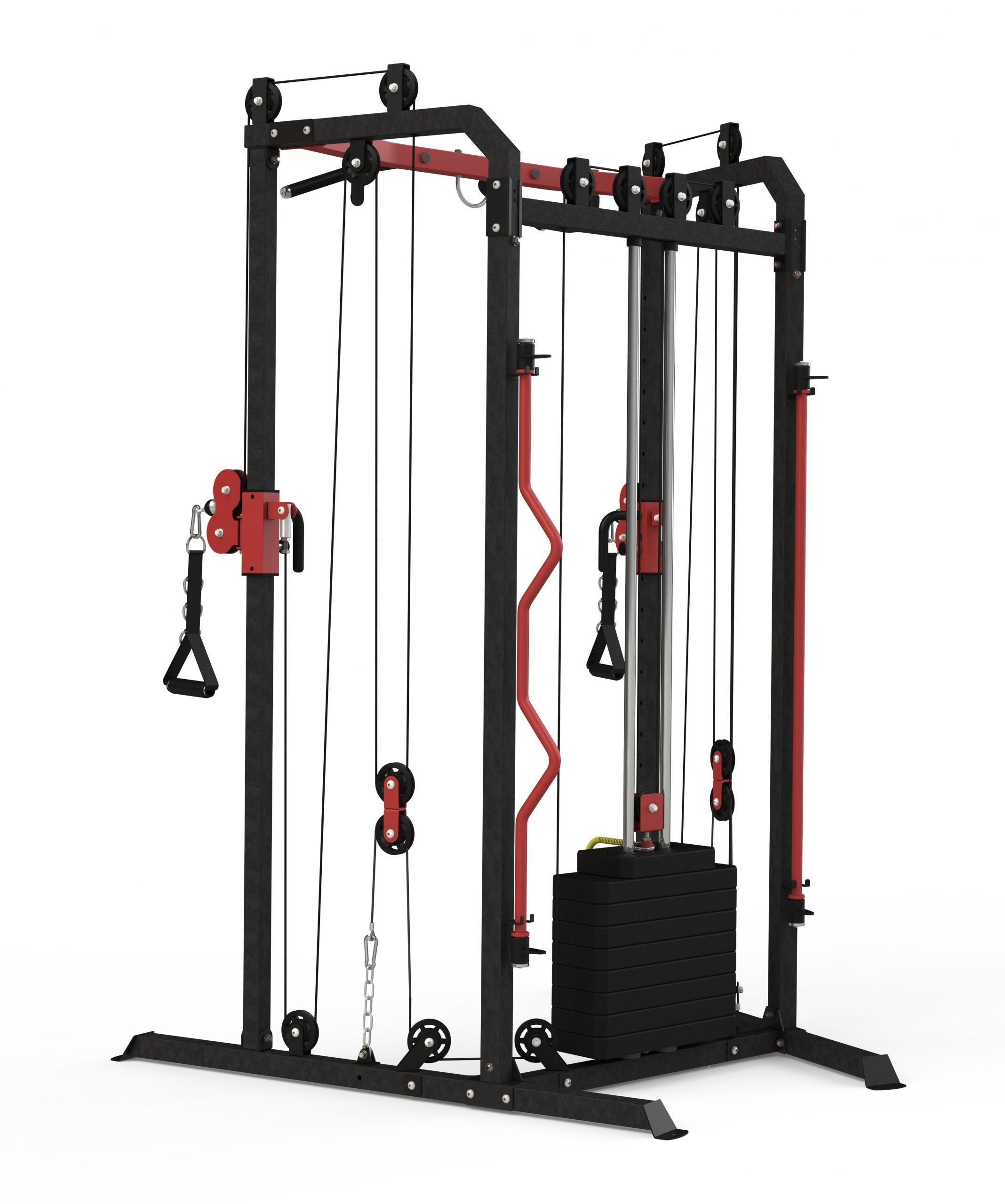 Functional Cable Cross Trainer + 60 Kg Weight Stack Inc 2 Lat Bars Full Range of Accessories