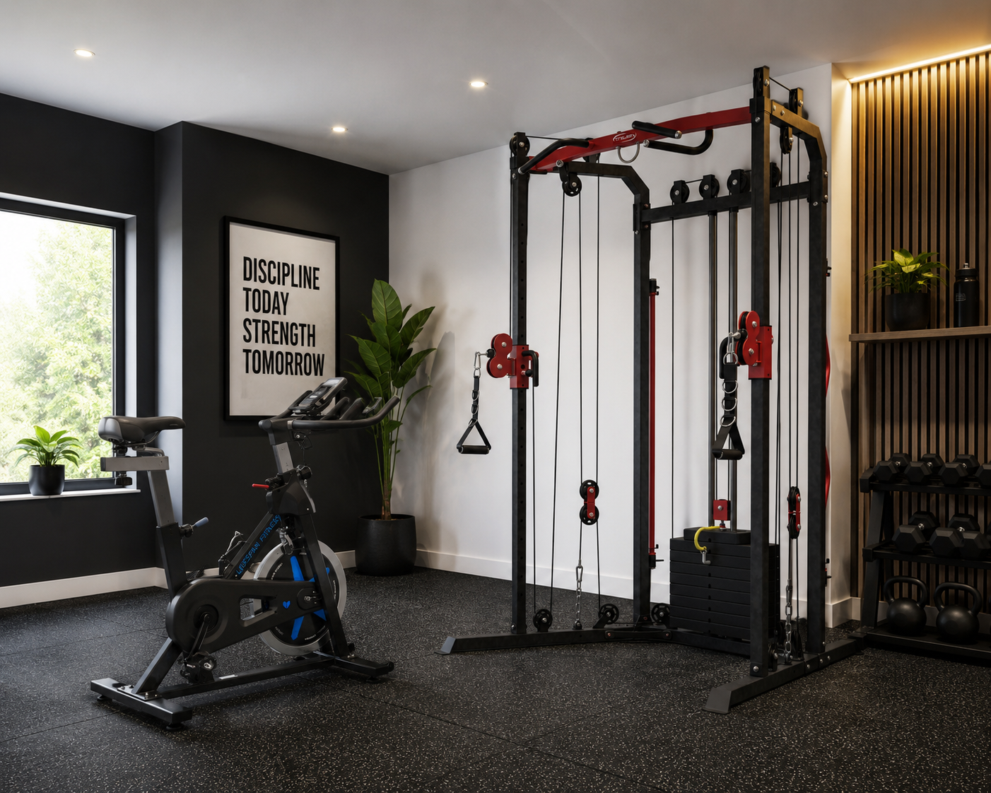 Functional Cable Cross Trainer 60 Kg Stack + SP460 Bike