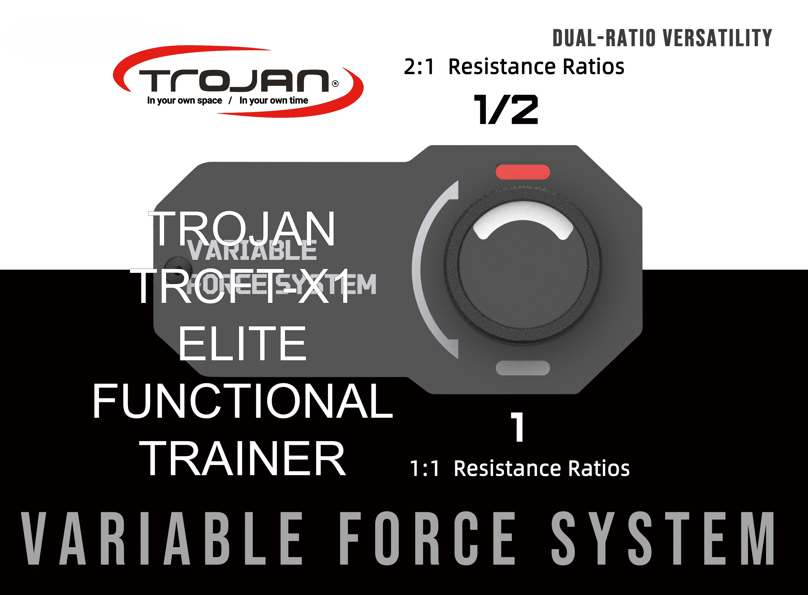 TRSM-X1 ELITE Power Rack Smith Machine & Functional Trainer | Dual 90kg Stacks | 1:1 - 2:1 Cable Ratio