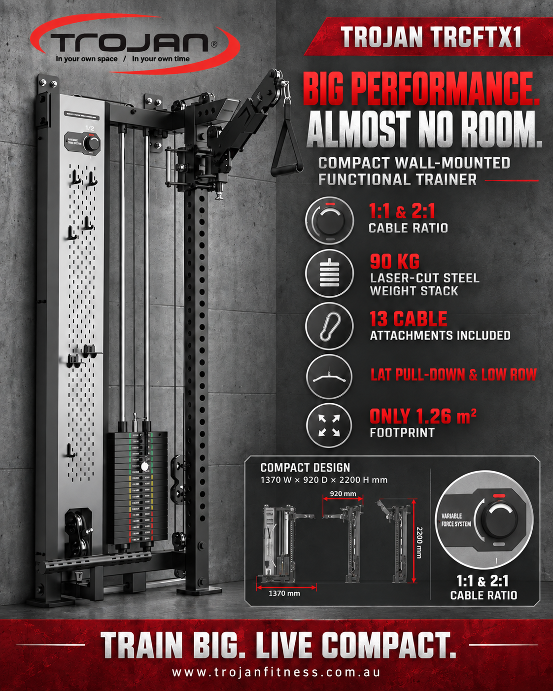TRCFT-X1 ELITE Functional Trainer + SX1 Bench | PAK 1