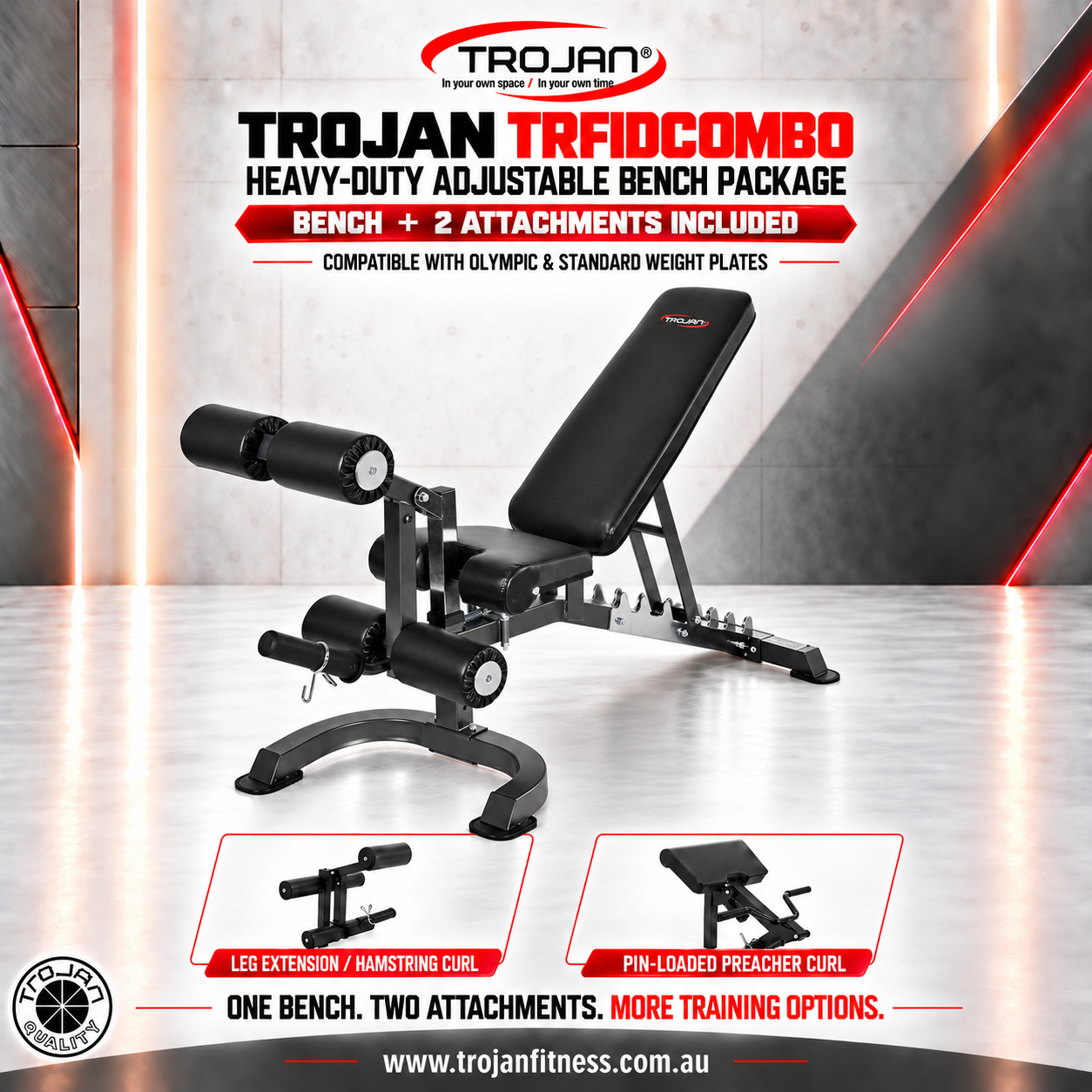 Exercise Bench FID Heavy Duty & Leg Curl Developer + Preacher