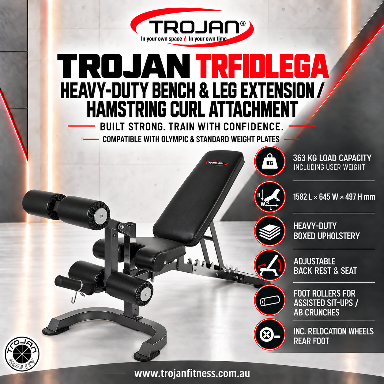 Exercise Bench FID Heavy Duty & Leg Curl Developer