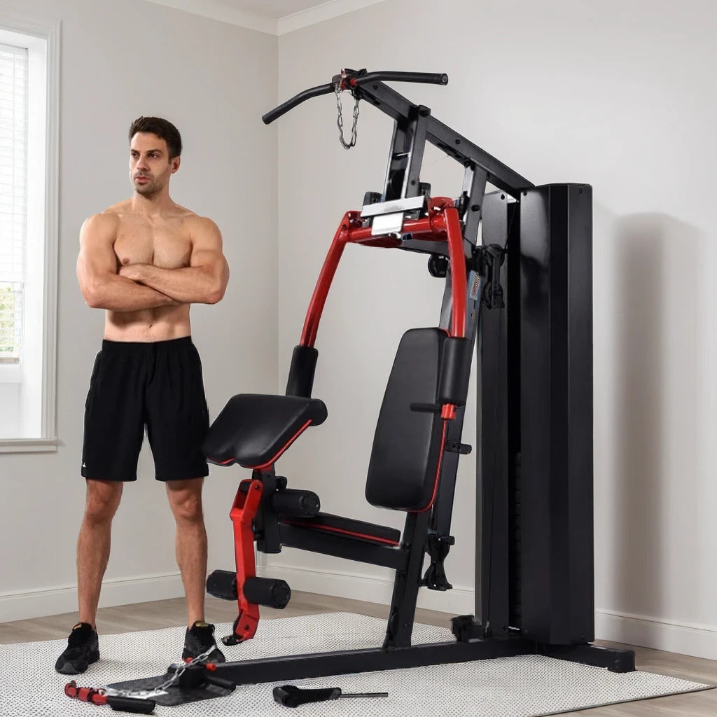 Home Gym Inc 205 Lbs Stack Chest Press Fly's Pecs Preacher Leg Ext & Preacher Curl