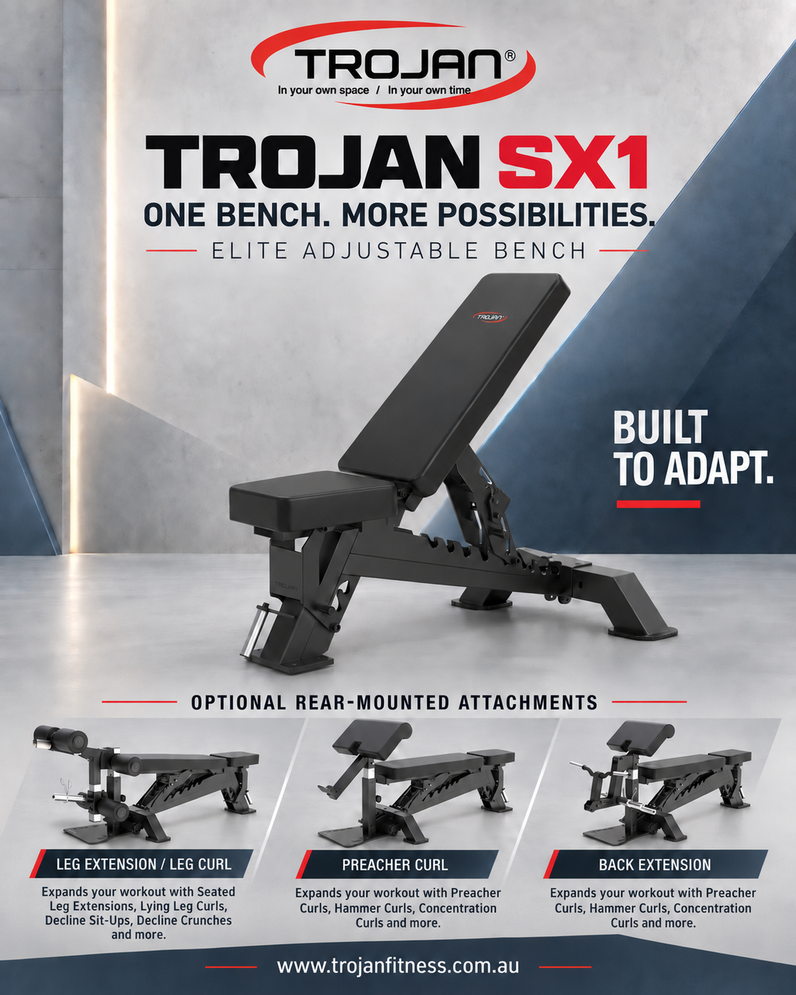 Trojan SX1 Elite Commercial Adjustable Bench