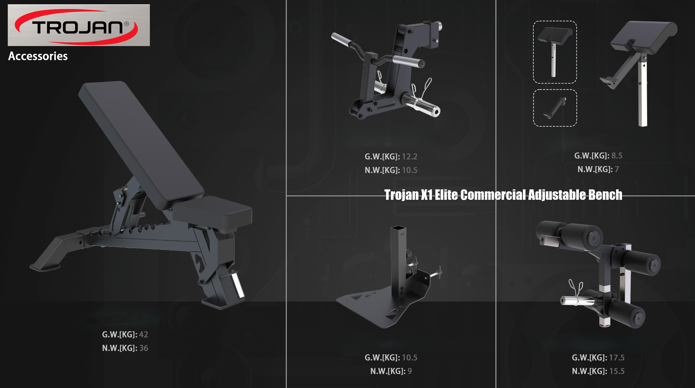 Trojan X1 Elite Commercial Adjustable Bench