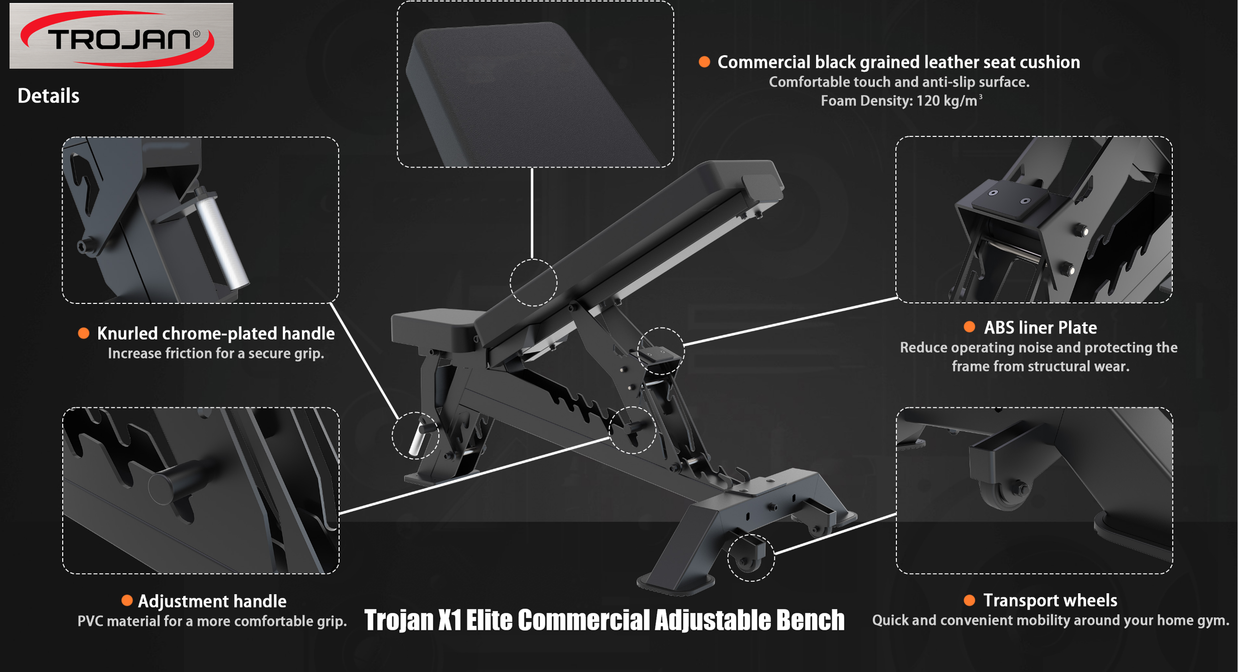 Trojan X1 Elite Commercial Adjustable Bench