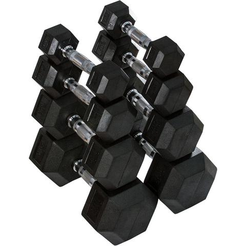 TRRH Rubber Hexagonal Dumbbells Stacked large