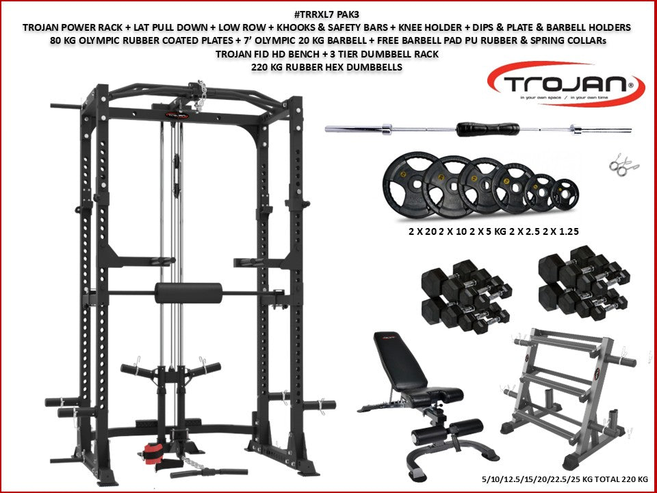 Trojan TRXL7 Power Rack + Lat Pull Down Pak 3